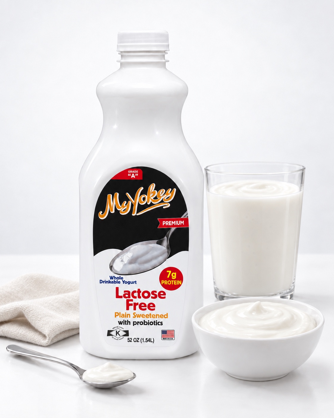 MyYokey lactose-free sweetened plain yogurt, 52-ounce bottle