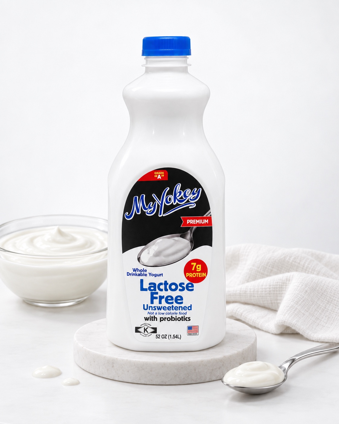 MyYokey lactose-free unsweetened plain yogurt, 52-ounce bottle