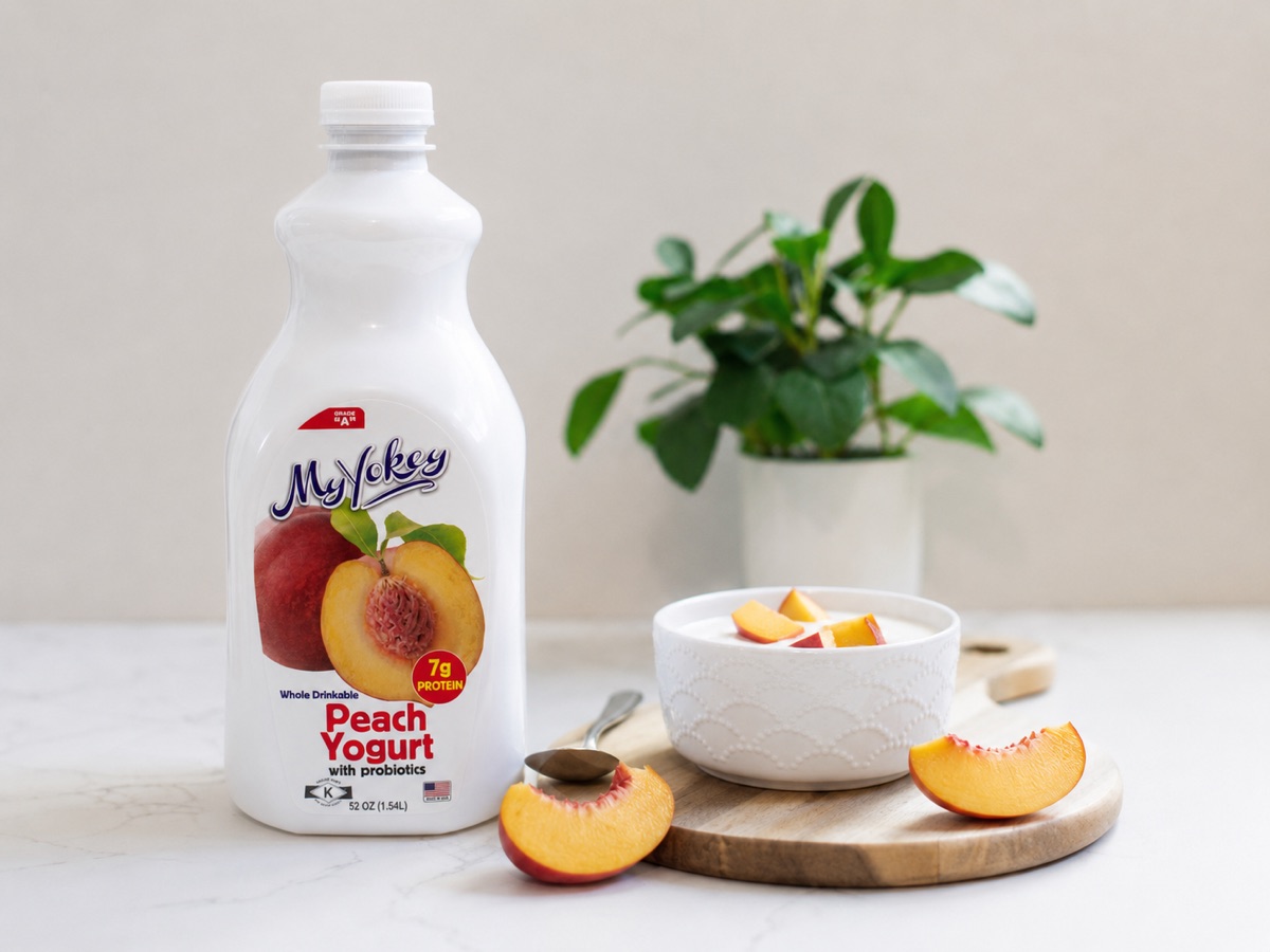 Pomo de yogur MyYokey sabor Peach con melocotones